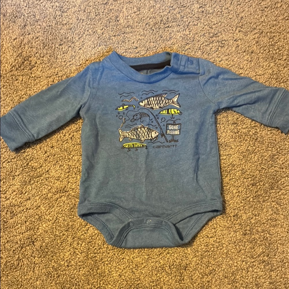 Carhartt Blue Infant Onesie with Fish Design